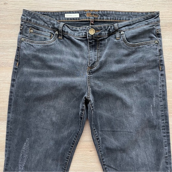 Kut From The Kloth Jeans Catherine Boyfriend Distressed Stretch Washed Black 16 - Picture 2 of 13